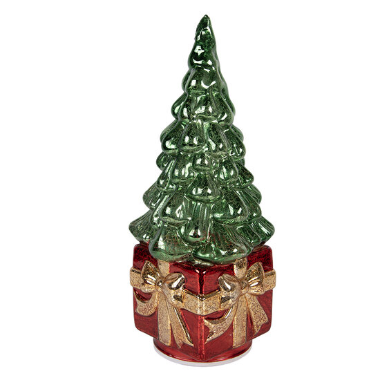 Clayre &amp; Eef | Kerstdecoratie Kerstboom met LED Groen Rood 13x13x30 cm / 3xAA | 6GL5480