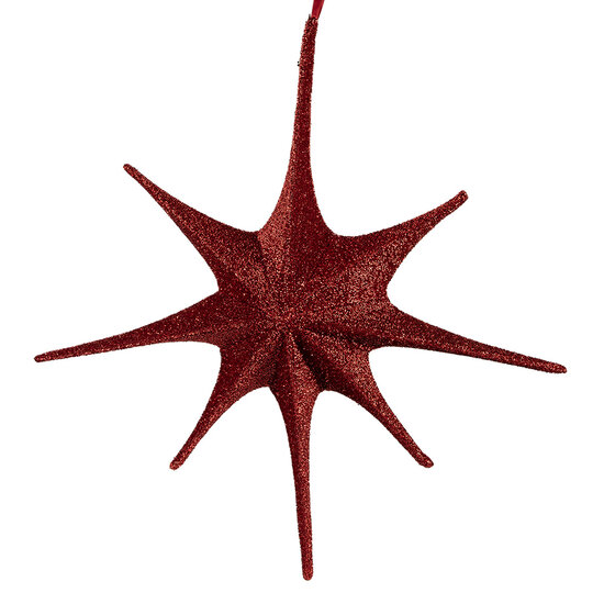 Clayre &amp; Eef | Kerstdecoratie Ster Rood 125x10x125 cm | 6PA0534R