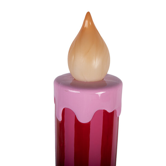 Clayre &amp; Eef | Decoratie kaars met LED Rood Goudkleurig &oslash; 23x78 cm | 5MG0112