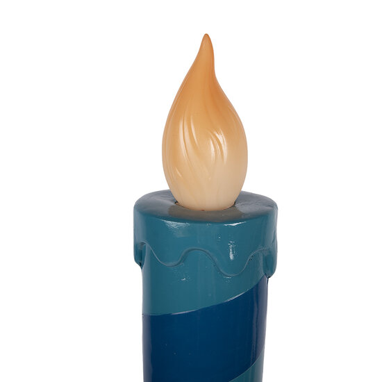 Clayre &amp; Eef | Decoratie kaars met LED Blauw Goudkleurig &oslash; 18x67 cm / 2xAA | 5MG0114