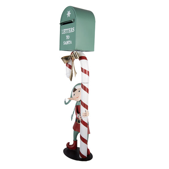 Clayre &amp; Eef | Brievenbus Groen Rood 31x16x96 cm | 5Y1463