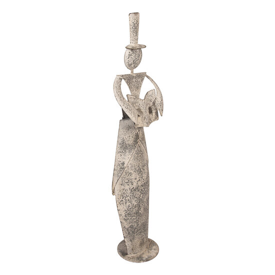 Clayre &amp; Eef | Kerstdecoratie Sneeuwman Grijs 27x20x107 cm | 5Y1475