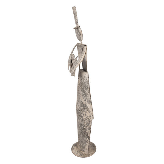 Clayre &amp; Eef | Kerstdecoratie Sneeuwman Grijs 27x20x107 cm | 5Y1475
