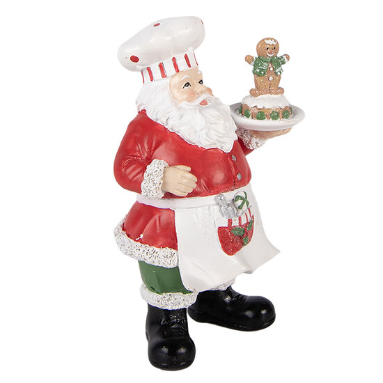 Clayre &amp; Eef | Kerstdecoratie Kerstman Rood Wit 9x7x16 cm | 6PR6279