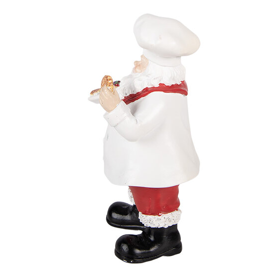 Clayre &amp; Eef | Kerstdecoratie Kerstman Wit Rood 11x8x18 cm | 6PR6280