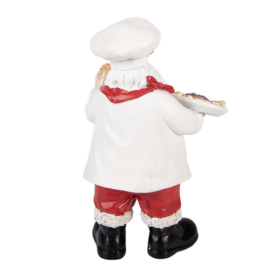 Clayre &amp; Eef | Kerstdecoratie Kerstman Wit Rood 11x8x18 cm | 6PR6280