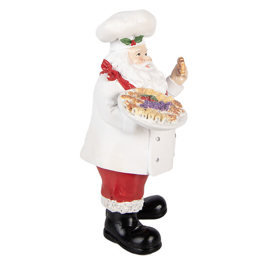 Clayre &amp; Eef | Kerstdecoratie Kerstman Wit Rood 11x8x18 cm | 6PR6280