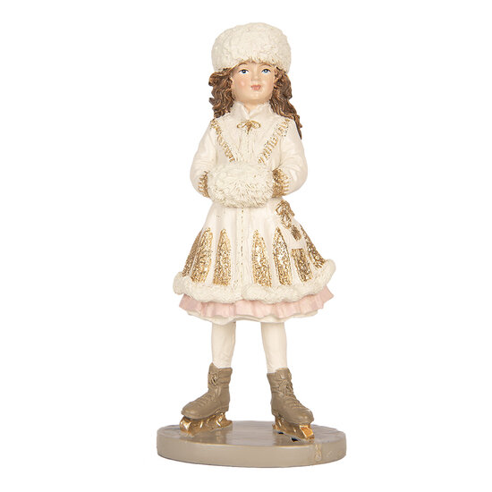 Clayre &amp; Eef | Decoratie Kind Beige Wit 8x7x18 cm | 6PR6314