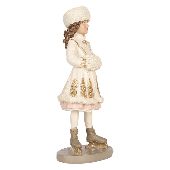 Clayre &amp; Eef | Decoratie Kind Beige Wit 8x7x18 cm | 6PR6314