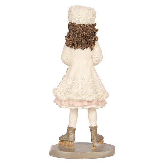 Clayre &amp; Eef | Decoratie Kind Beige Wit 8x7x18 cm | 6PR6314