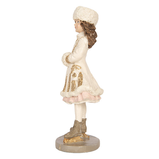 Clayre &amp; Eef | Decoratie Kind Beige Wit 8x7x18 cm | 6PR6314
