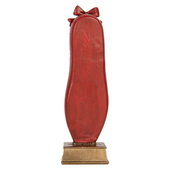 Clayre &amp; Eef | Decoratie notenkraker in balletschoen Rood Goudkleurig 6x6x19 cm | 6PR6315
