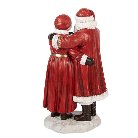 Clayre &amp; Eef | Decoratie Kerstman en kerstvrouw Rood Wit 13x9x23 cm | 6PR6319