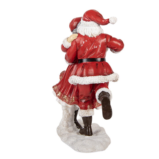 Clayre &amp; Eef | Decoratie Kerstman en kerstvrouw Rood Wit 19x11x23 cm | 6PR6322