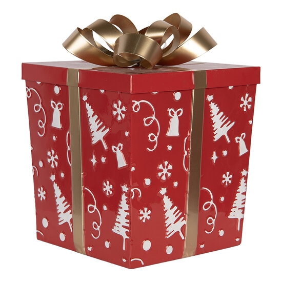 Clayre &amp; Eef | Decoratie Cadeautjes (2) Rood Groen 26x26x33 / 21x21x27 cm | 6Y6029