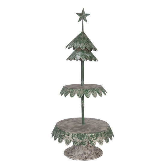 Clayre &amp; Eef | Etag&egrave;re 2 laags Grijs &oslash; 32x75 cm | 6Y6160
