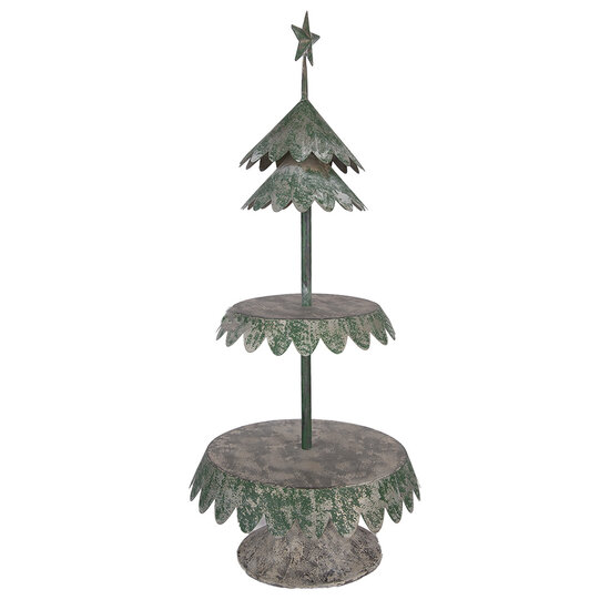 Clayre &amp; Eef | Etag&egrave;re 2 laags Grijs &oslash; 32x75 cm | 6Y6160
