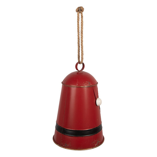 Clayre &amp; Eef | Bel Decoratief Rood Wit &oslash; 17x25 cm | 6Y6162