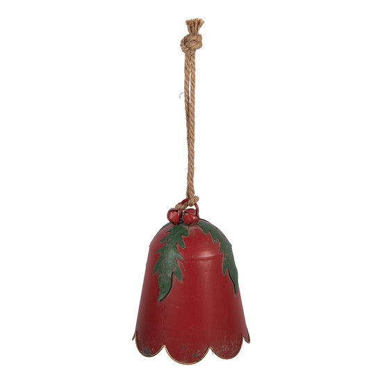 Clayre &amp; Eef | Bel Decoratief Rood Groen &oslash; 16x20 cm | 6Y6163