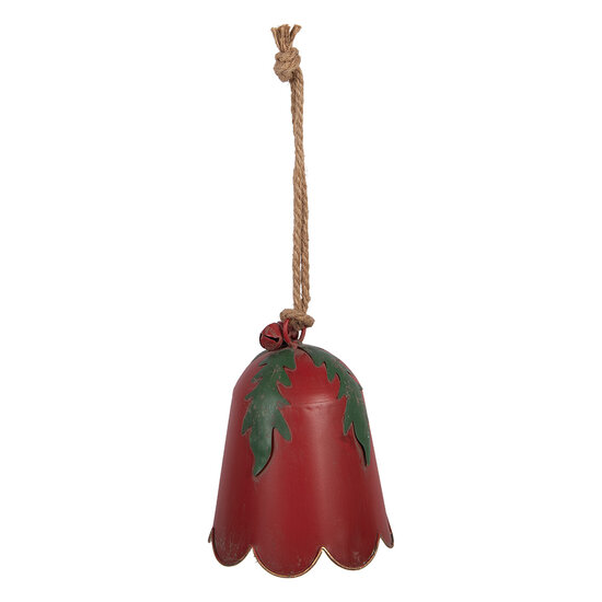 Clayre &amp; Eef | Bel Decoratief Rood Groen &oslash; 16x20 cm | 6Y6163