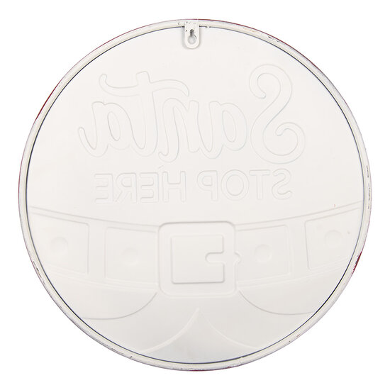 Clayre &amp; Eef | Tekstbord Wit Rood &oslash; 40x1 cm | 6Y6168