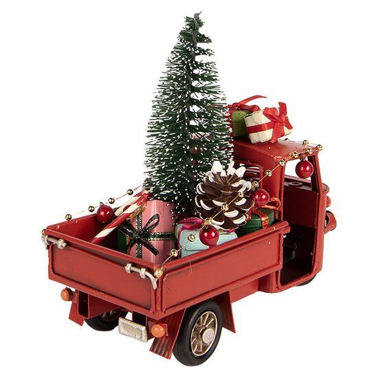 Clayre &amp; Eef | Decoratie Driewieler rood met kerstdecoratie 17x7x14 cm | 6Y6231
