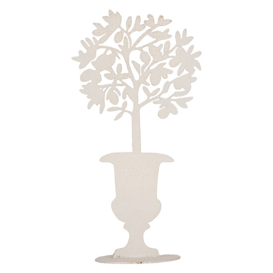 Clayre &amp; Eef | Decoratie Bloempot Wit 16x10x29 cm | 6Y6186