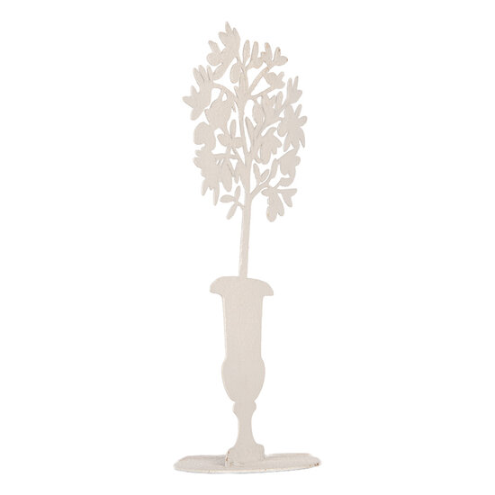 Clayre &amp; Eef | Decoratie Bloempot Wit 16x10x29 cm | 6Y6186