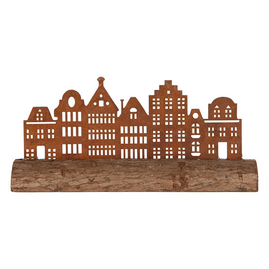 Clayre &amp; Eef | Decoratie Huizen Bruin 25x5x8 cm | 6Y6190