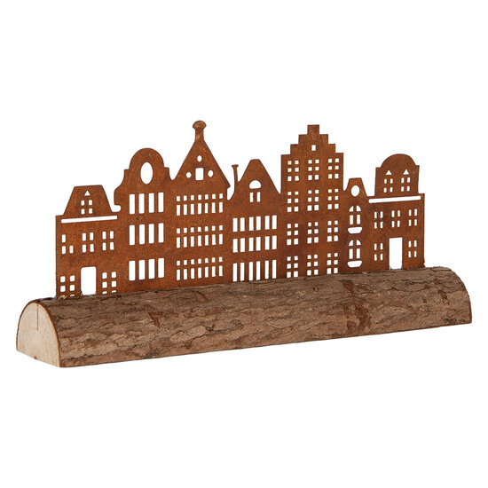 Clayre &amp; Eef | Decoratie Huizen Bruin 25x5x8 cm | 6Y6190