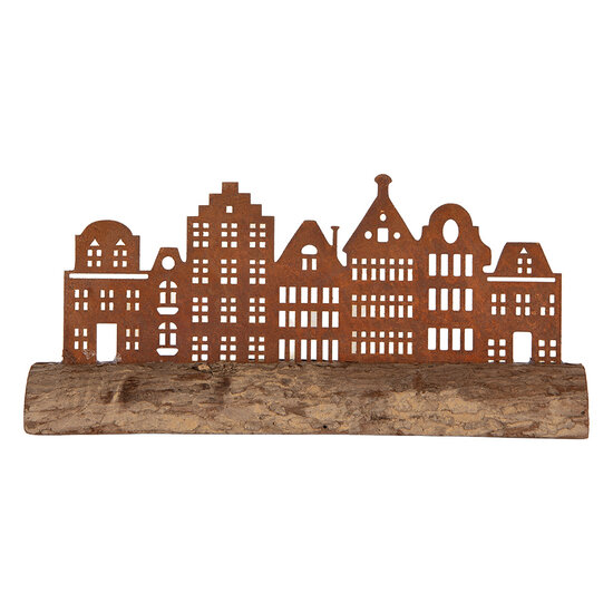 Clayre &amp; Eef | Decoratie Huizen Bruin 25x5x8 cm | 6Y6190
