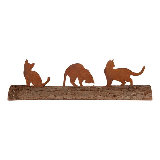 Clayre &amp; Eef | Decoratie Beeld Katten Bruin 32x5x7 cm | 6Y6193