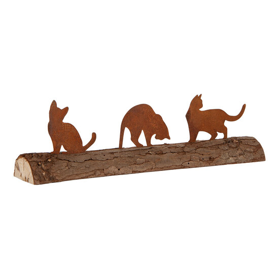 Clayre &amp; Eef | Decoratie Beeld Katten Bruin 32x5x7 cm | 6Y6193
