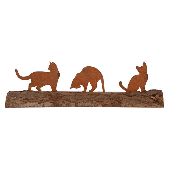 Clayre &amp; Eef | Decoratie Beeld Katten Bruin 32x5x7 cm | 6Y6193
