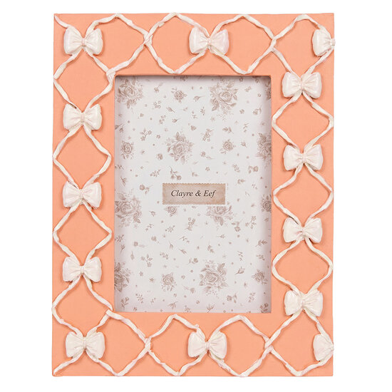 Clayre &amp; Eef | Fotolijst Roze Wit 17x2x22 cm / 10x15 cm | 2F1385
