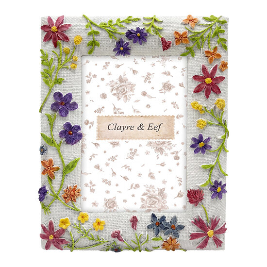Clayre &amp; Eef | Fotolijst Wit Groen 16x2x21 cm / 10x15 cm | 2F1387