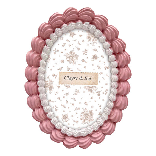 Clayre &amp; Eef | Fotolijst Roze Wit 15x2x20 cm / 10x15 cm | 2F1391