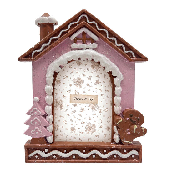 Clayre &amp; Eef | Fotolijst Roze Wit 10x2x14 cm / 6x9 cm | 2F1392