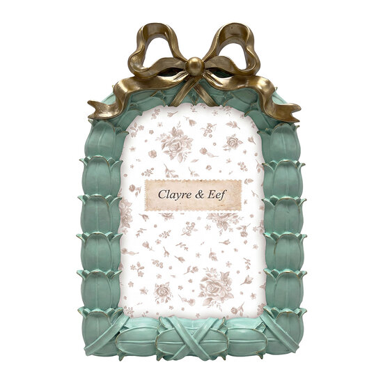 Clayre &amp; Eef | Fotolijst Groen Goudkleurig 15x3x21 cm / 10x15 cm | 2F1405