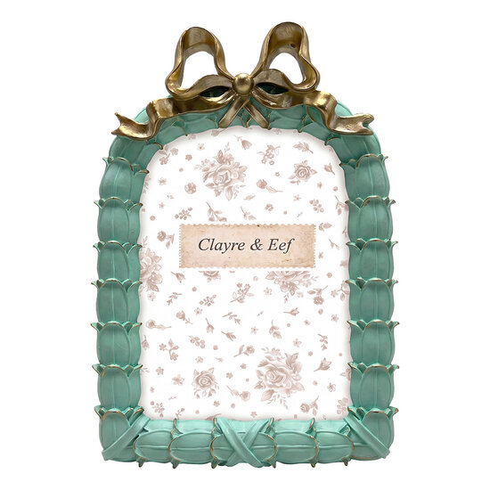 Clayre &amp; Eef | Fotolijst Groen Goudkleurig 17x3x24 cm / 13x18 cm | 2F1406