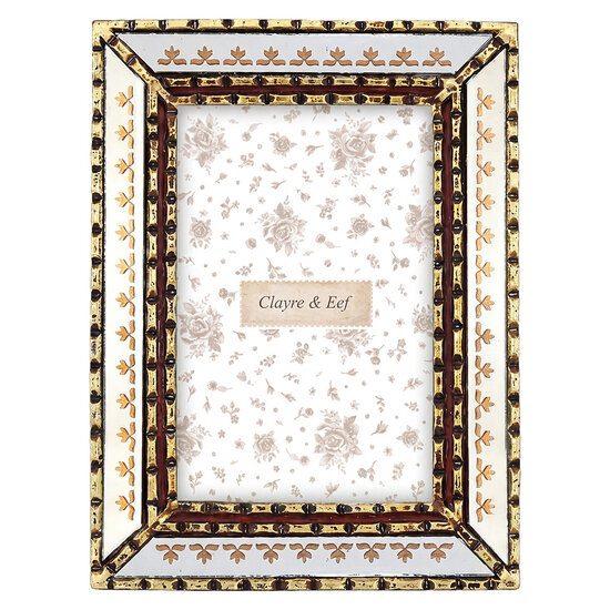 Clayre &amp; Eef | Fotolijst Zilverkleurig Goudkleurig 16x2x21 cm / 10x15 cm | 2F1417