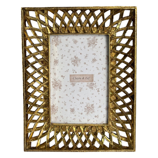 Clayre &amp; Eef | Fotolijst Goudkleurig 17x2x22 cm / 10x15 cm | 2F1449