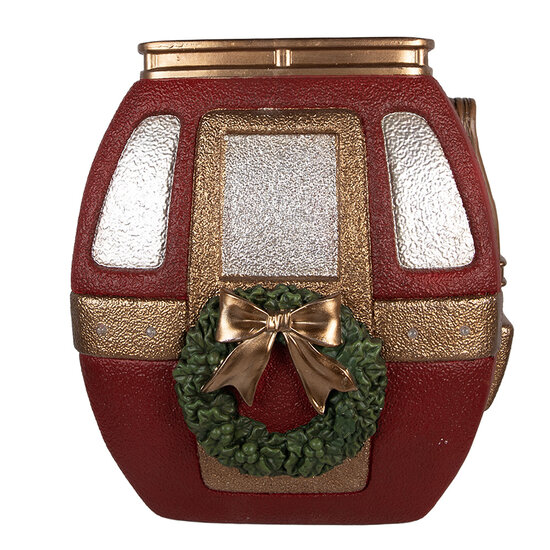 Clayre &amp; Eef | Decoratie Skilift met LED Rood Goudkleurig 47x48x51 cm | 5MG0118