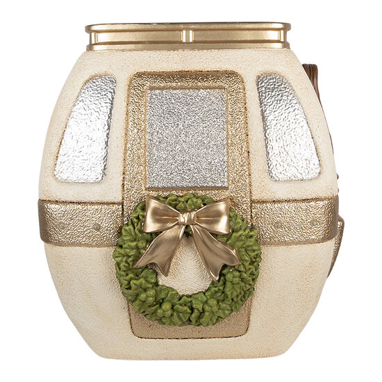 Clayre &amp; Eef | Decoratie Skilift met LED Wit Goudkleurig 47x48x51 cm | 5MG0119