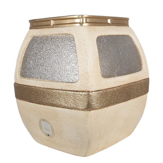 Clayre &amp; Eef | Decoratie Skilift met LED Wit Goudkleurig 47x48x51 cm | 5MG0119