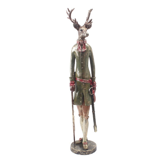 Clayre &amp; Eef | Decoratie Hert Bruin Groen 16x16x80 cm | 5PR0211