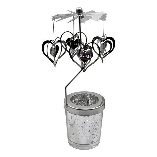 Clayre &amp; Eef | Theelichtcarrousel Goudkleurig &oslash; 8x17 cm | 66806