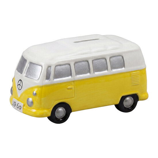 Clayre &amp; Eef | Spaarpot Bus Blauw Wit 13x6x7 cm | 6CE2463