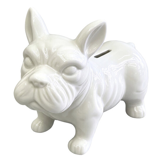 Clayre &amp; Eef | Spaarpot Hond Wit 20x9x17 cm | 6CE2470