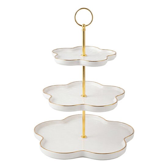Clayre &amp; Eef | Etag&egrave;re 3 laags Wit &oslash; 24 cm | 6CE2481